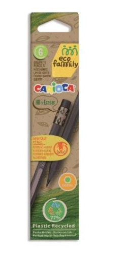 CARIOCA MATITA HB CON GOMMA ECO FAMILY CORPO ESAGONALE CONF 6 Pz.